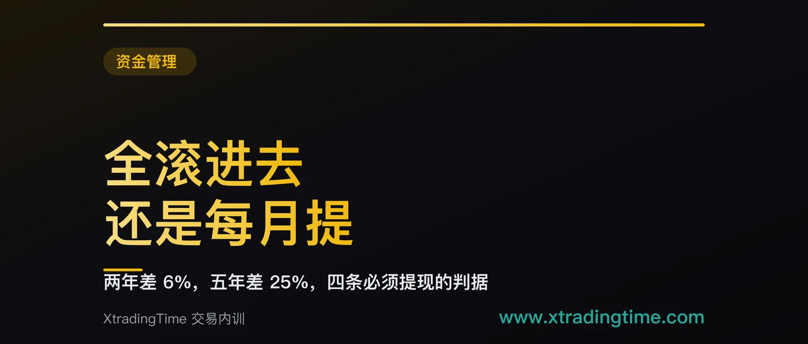 利润全滚进去还是每月提一部分：两年差 6%，五年差 25%，四条必须提现的判据